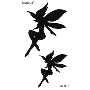 Водостойкая временная татуировка для мужчин, черная фея, стиль Харадзюку, Временные татуировки рукава, искусственная татуировка, временная мужская женская сексуальная