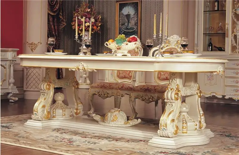 Европейский Суд Резное Дерево Ручной Работы Обеденный Стол Итальянский