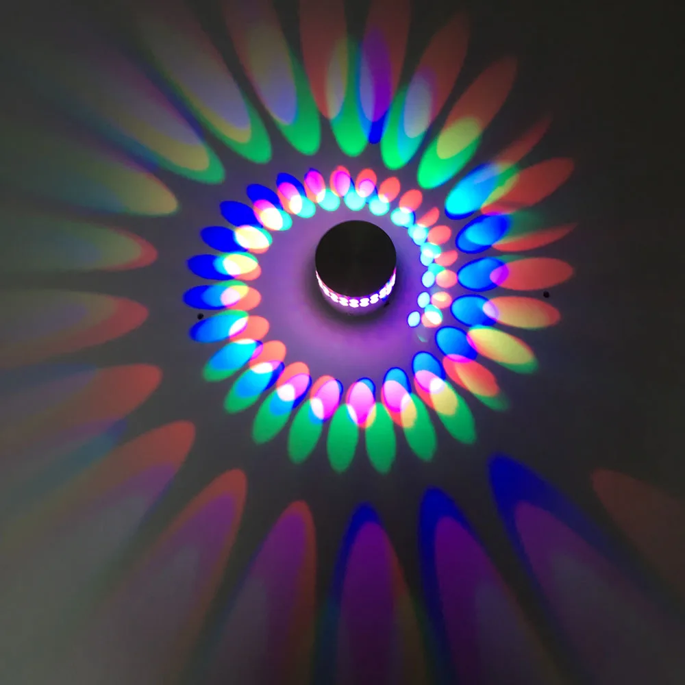 Современный светодиодный настенный светильник RGB 3 Вт алюминиевый полый цилиндр