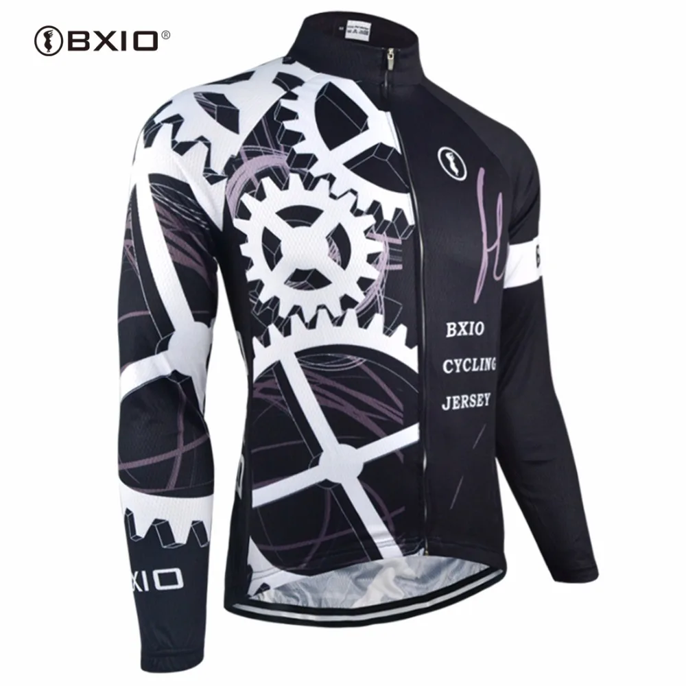 Велосипедные свитера BXIO черные на молнии с длинным рукавом Maillot Ciclismo 080 J|maillot