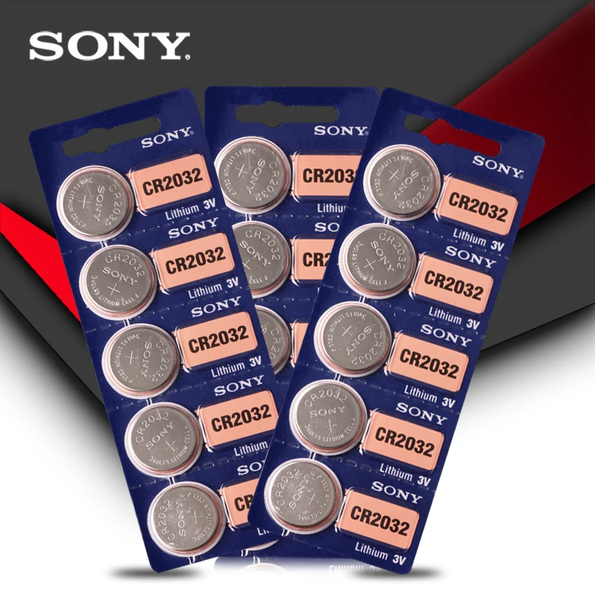 5 шт. SONY cr2032 кнопочные батареи 3 в монета литиевая батарея для часов дистанционное управление калькулятор cr2032