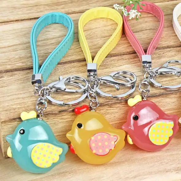 Милые Акриловые Чик кольцо для ключей и брелок Мода заполнять хлопка мультфильм