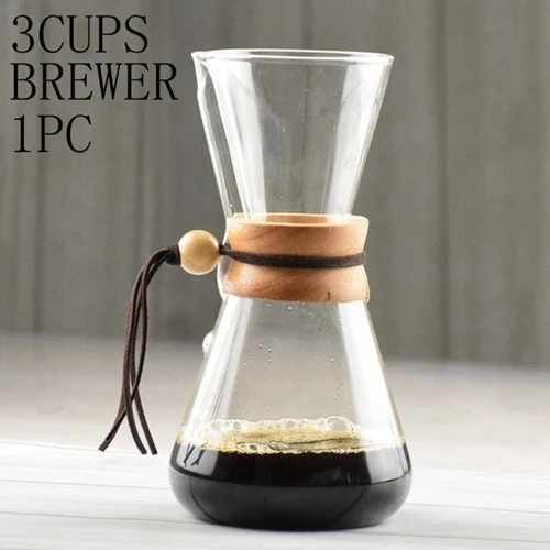 brewer 3cups 304 Нержавеющая сталь многоразовые фильтры термостойкие Стекло Кофе заварник 3 чашки 6 чашек Горячая Воронка-дриппер для DIY Чай чайник Безразмерные; - Цвет: brewer 3cups