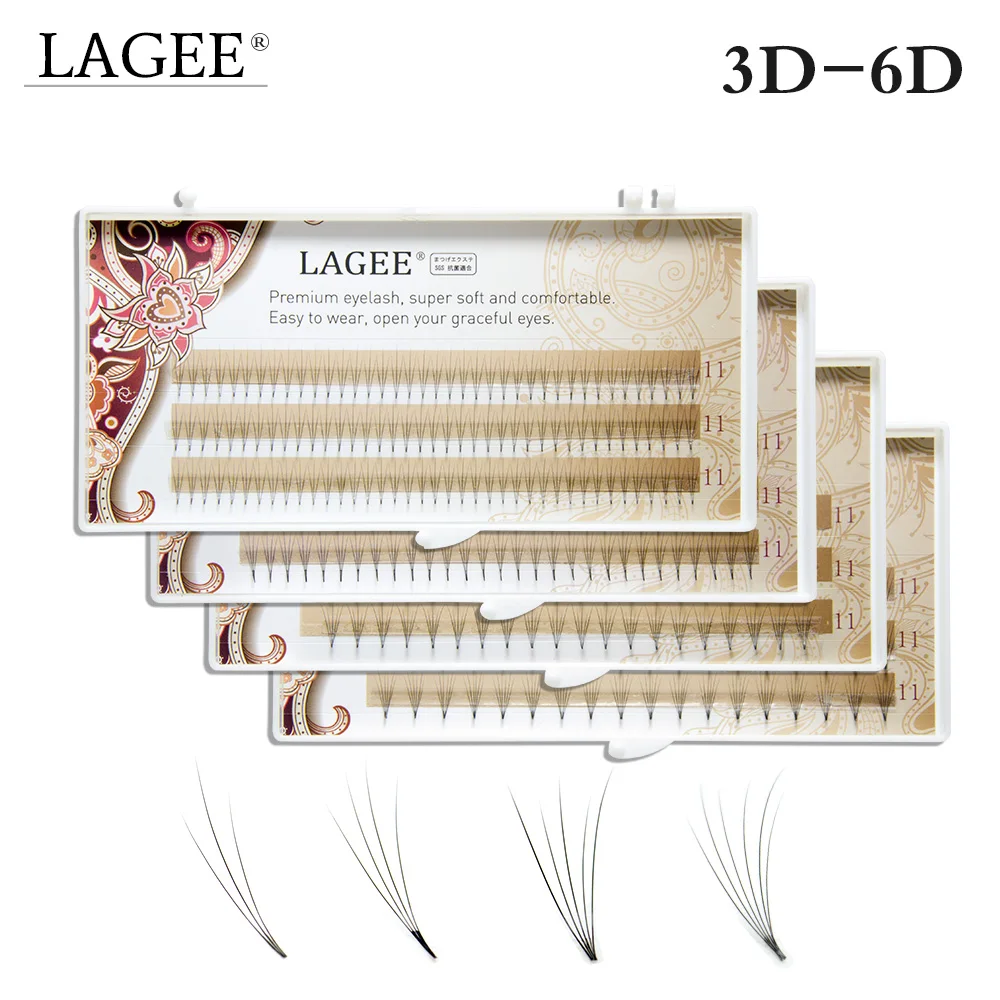 LAGEE 3D 6D предобъемные ресницы для наращивания из искусственной норки