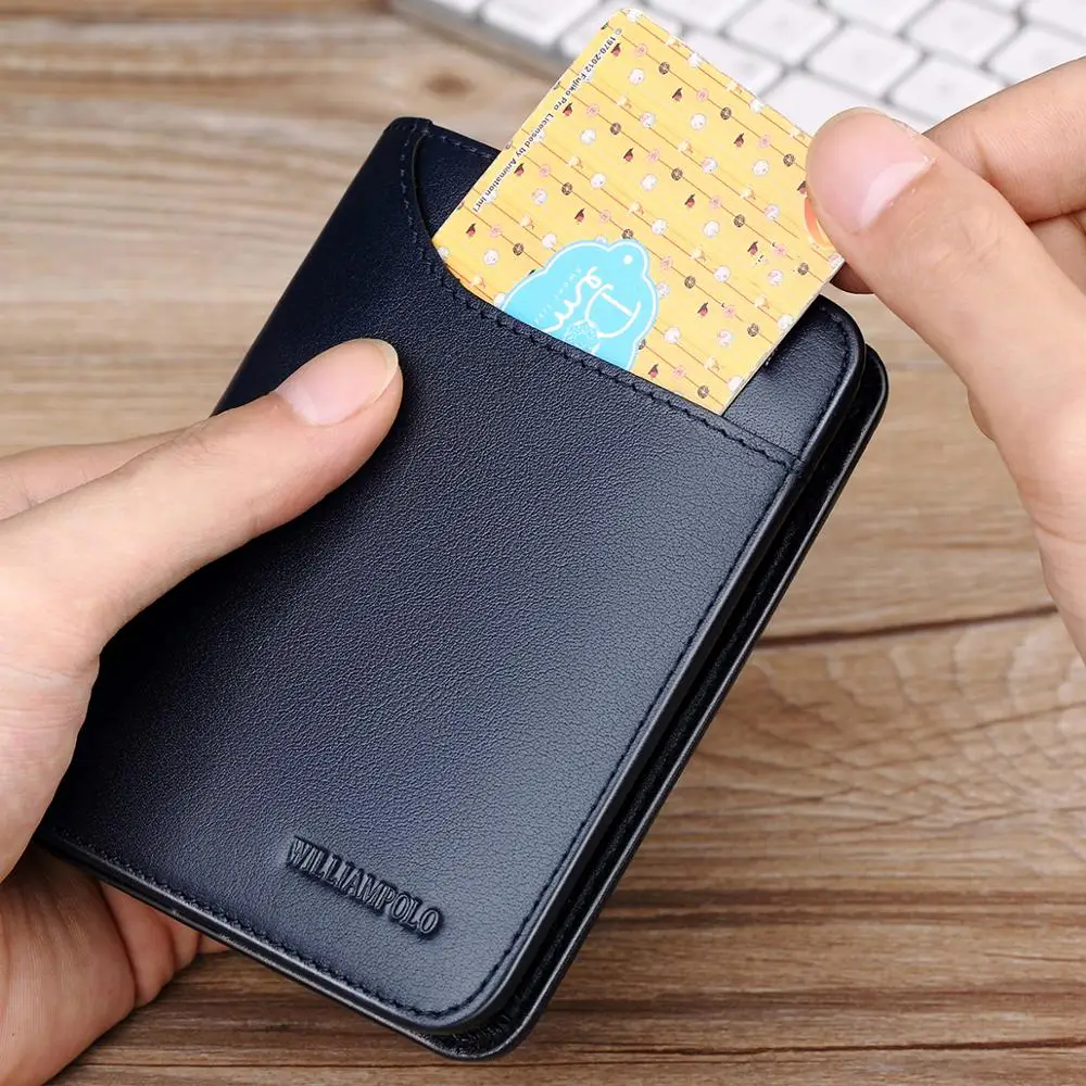 Кошелек мужской короткий из натуральной кожи с отделением для кредитных карт и