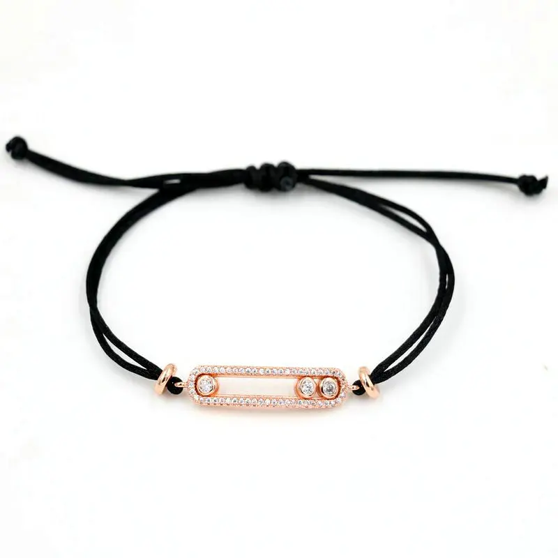 BPPCCR Блестящий Кристалл циркония AAA Месси Красная Нить веревочный браслет для