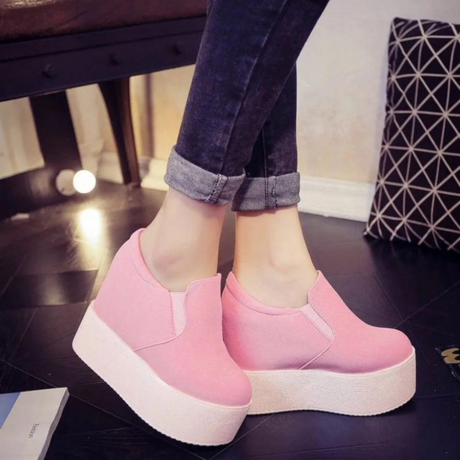 Новинка 2019 года удобная женская обувь без шнуровки тонкие туфли на платформе с