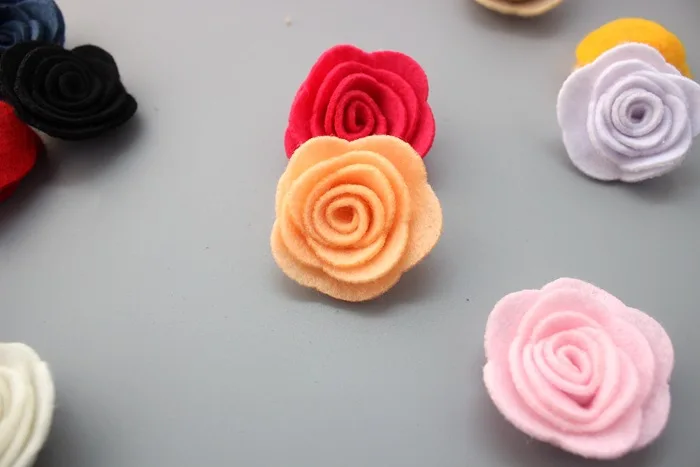 100 шт./лот войлочные розы ткань Цветочная аппликация сделай сам для аксессуаров