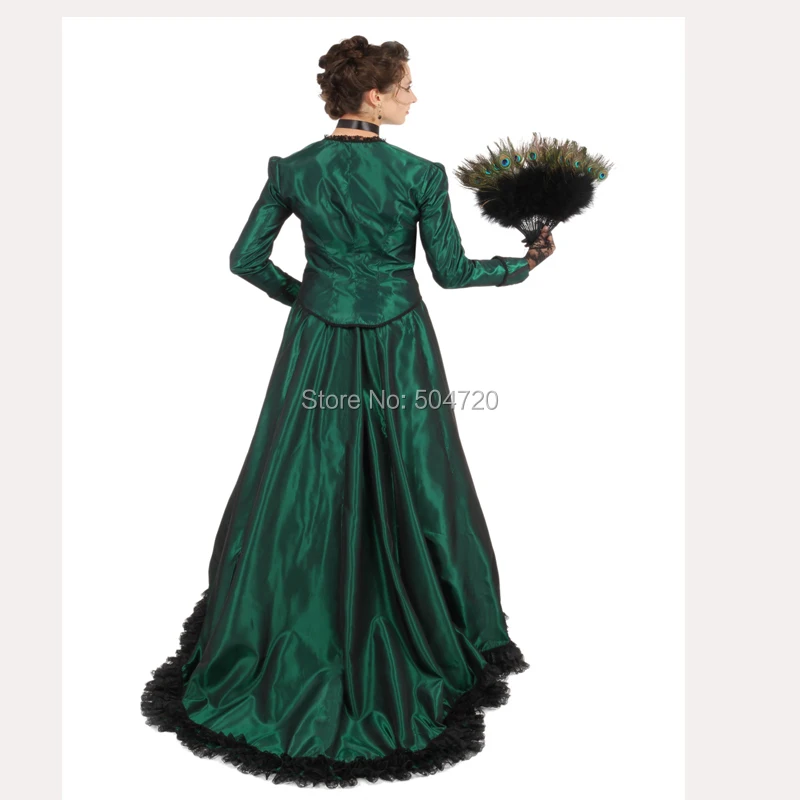 

Tailored!Vintage costumes Green Victorian dresses Eras Regency Gothic Civil War Revolutionary Vintage Halloween Dress HL-109