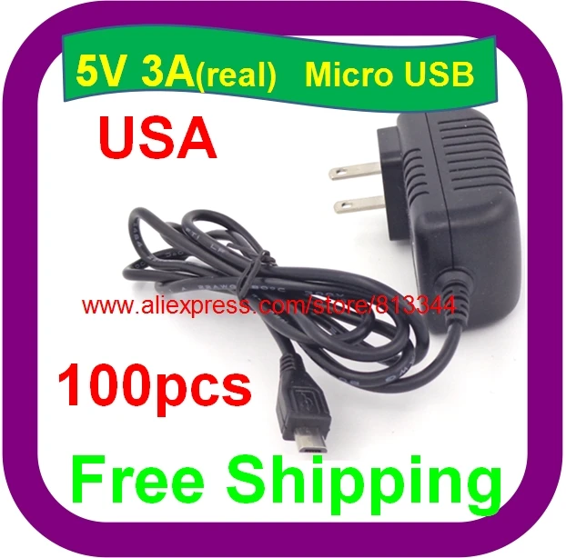 100 шт. 5 в 3A Raspberry PI 3 адаптер питания Micro USB зарядное устройство для Onda V973 V975m V975s V975