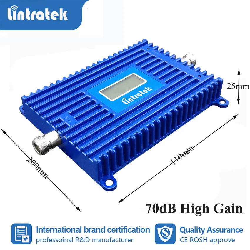 Усилитель мобильного сигнала Lintratek 70 дБ с высоким коэффициентом усиления 4G LTE B7 FDD