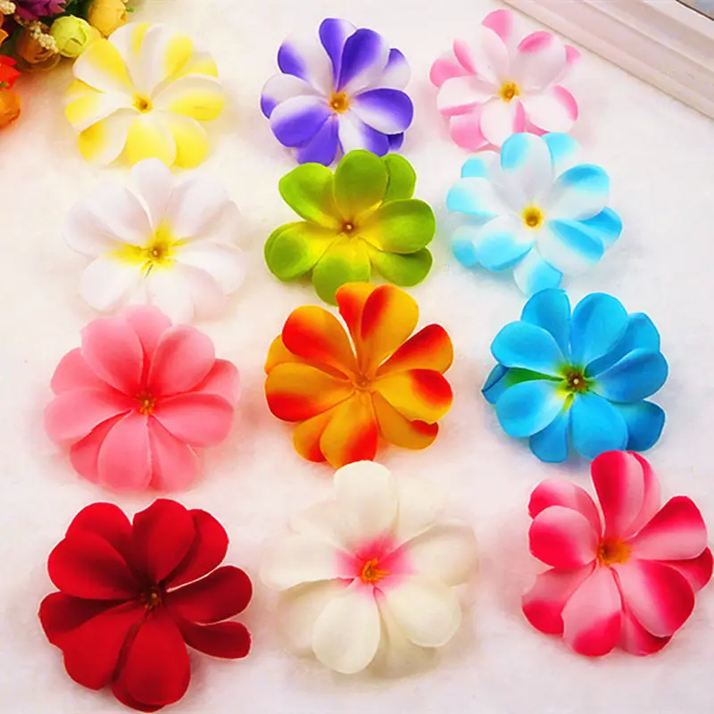 10 шт. (7 см/цветок) искусственные шелковые тканевые цветы ФРАНЖИПАНИ/украшение для