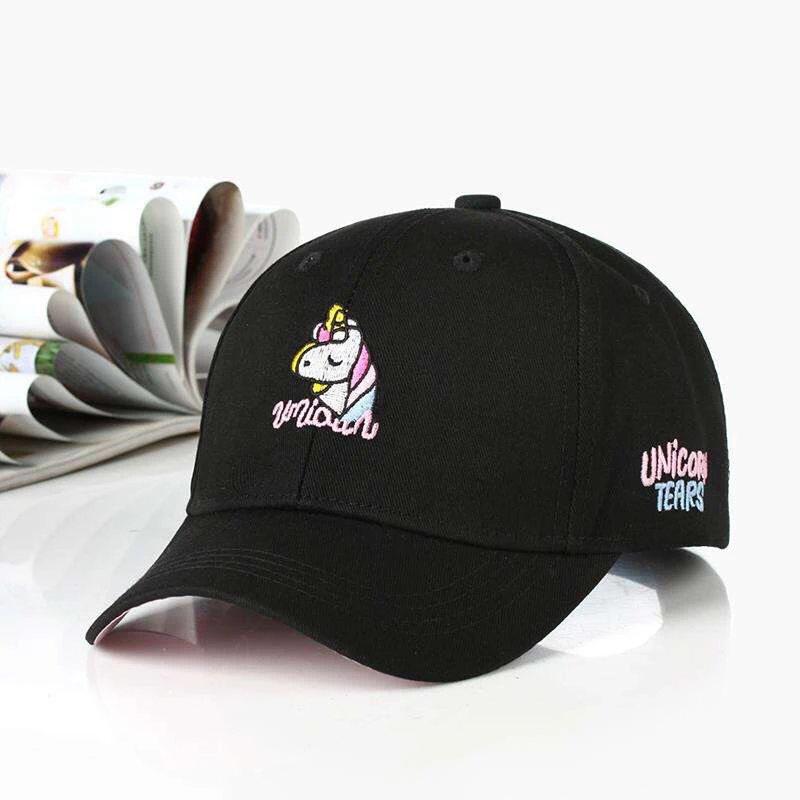

Rainbow Unicorn Baseball Cap Embroidery Fashion Hip Hop Hat Summer Man Woman snapback hat Sport Rainbow Horse Bone Gorras
