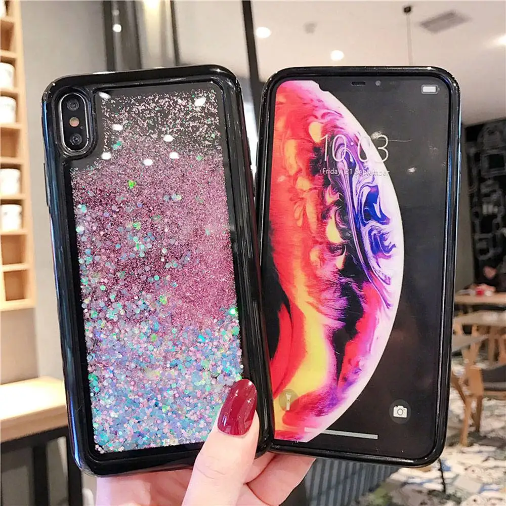 KISSCASE зыбучий песок блестящий чехол для телефона iPhone X XS XR MAX 7 8 динамическая жидкая