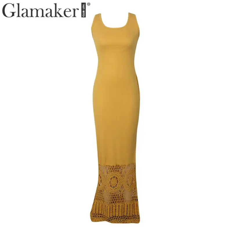 Glamaker, черное вязанное платье, женское, весна-лето, элегантное, макси платье, вечерние, для ночного клуба, для отдыха, Пляжное, облегающее платье