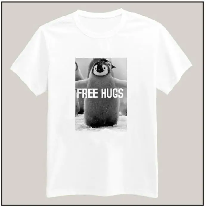 Футболка с принтом FREE HUGS для женщин и мужчин хлопковая Повседневная футболка