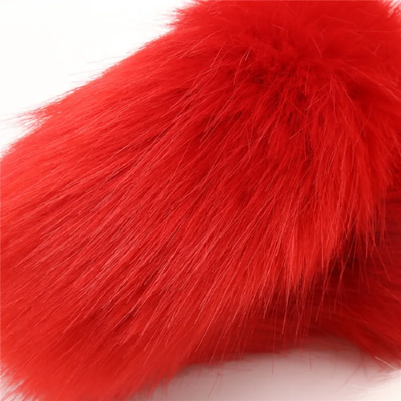 Новинка Красная белая длинная Анальная пробка 80 см длинный Лисий хвост маленькая