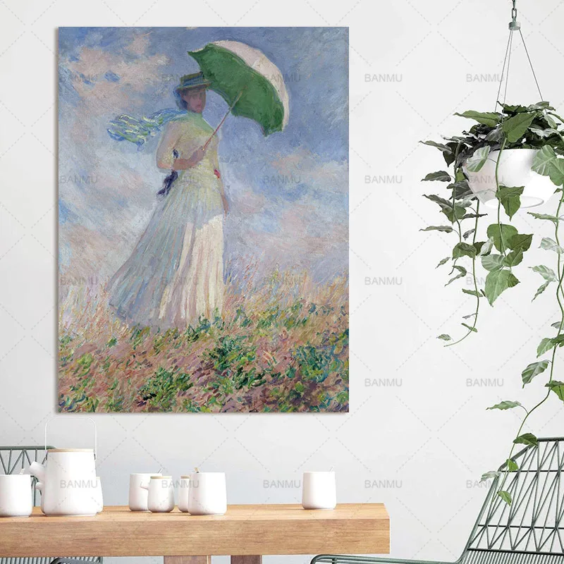 

Canvas Picture wall art painting Abstract prints picuture art wall A woman with an umbrella art canvas painting home decor