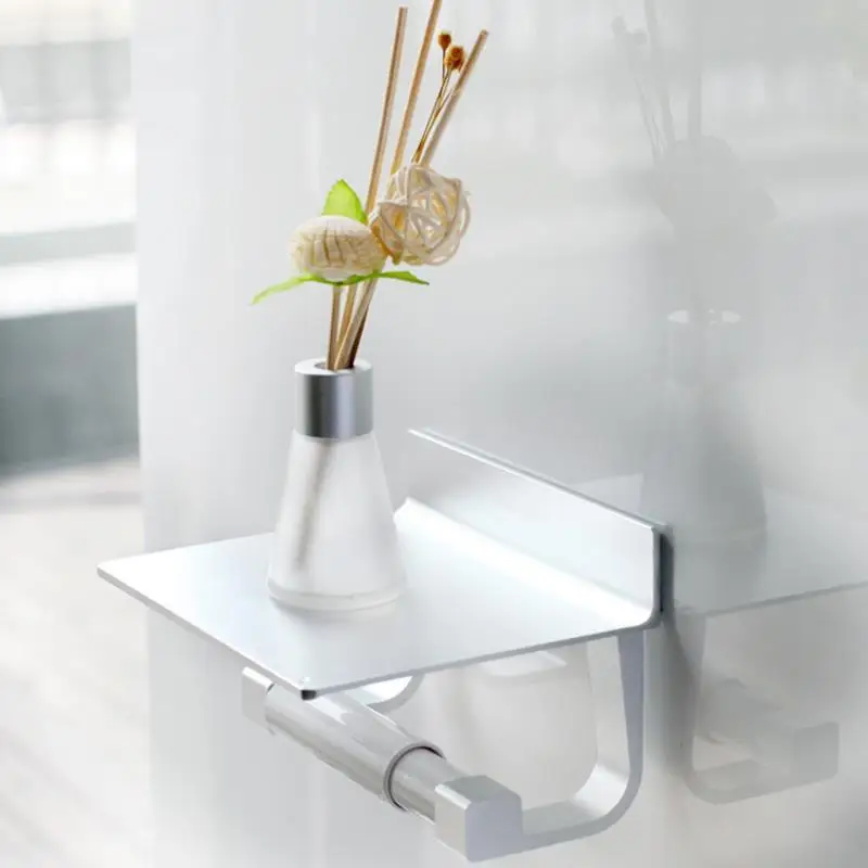 toilet paper punch free holder with phone shelf wall mounted bathroom accessories tissues roll dispenser aluminum free global shipping