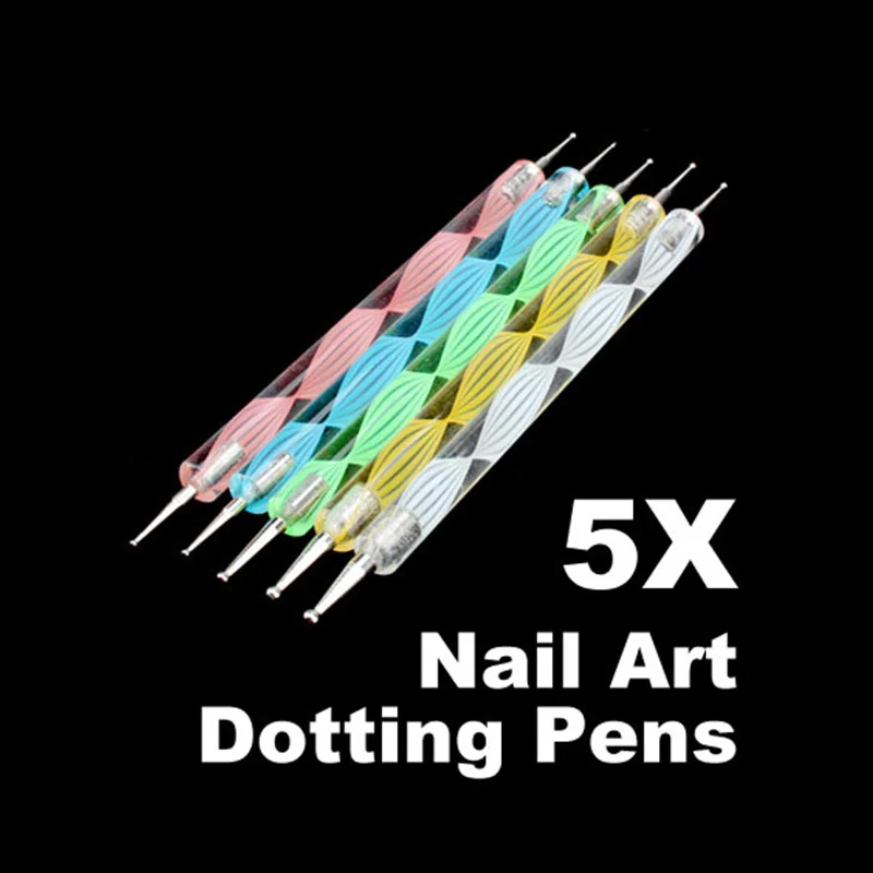

5PCS Nail Art Tool Dotting Painting Marbleizing Pen Double End Pens Nails Tools 88