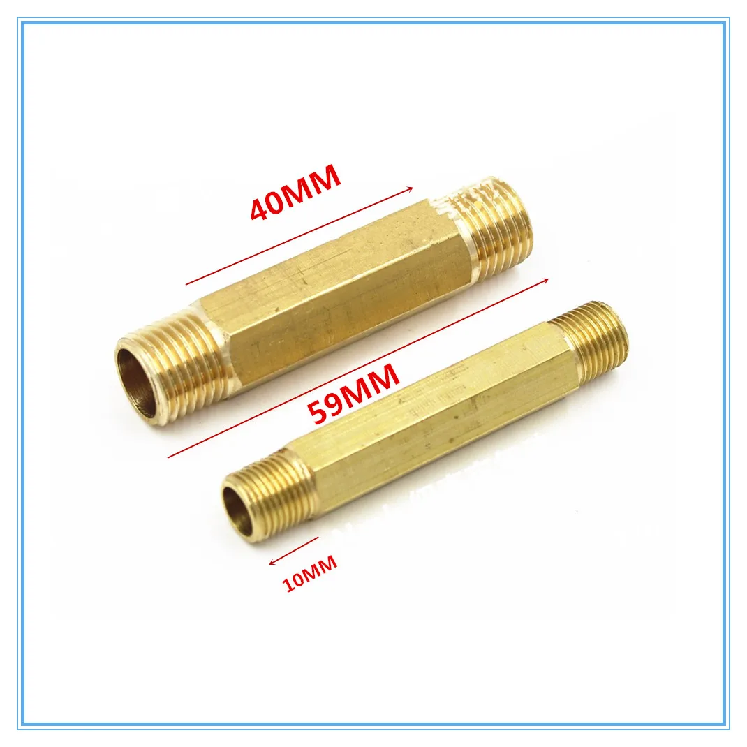 1 шт. латунных фитингов 59 мм Длинный ниппель с G1/8 &quotG1/4&quot G3/8 &quotG1/2&quot наружной