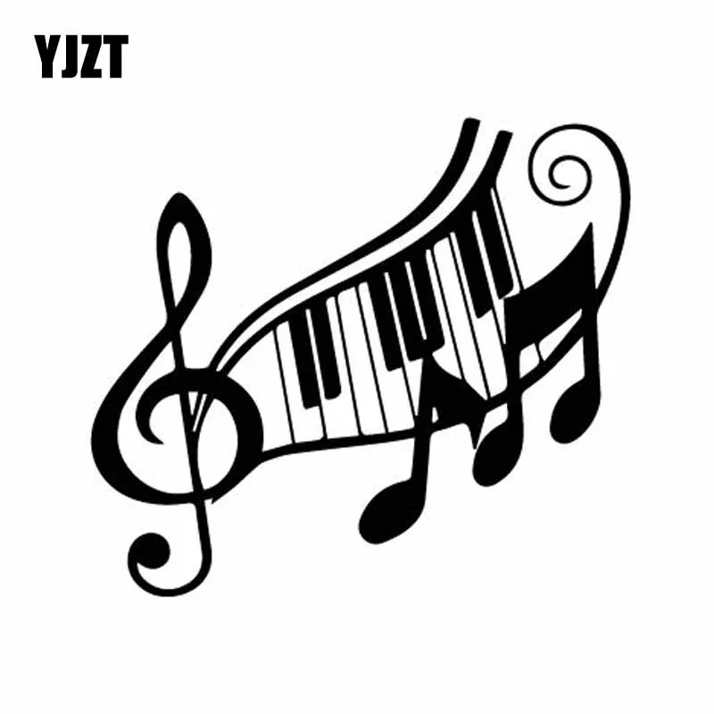 

YJZT 15.4CM*13.6CM Witty Music Window Nice Vinyl Decal Beautiful Car Sticker Black/Silver C27-0034