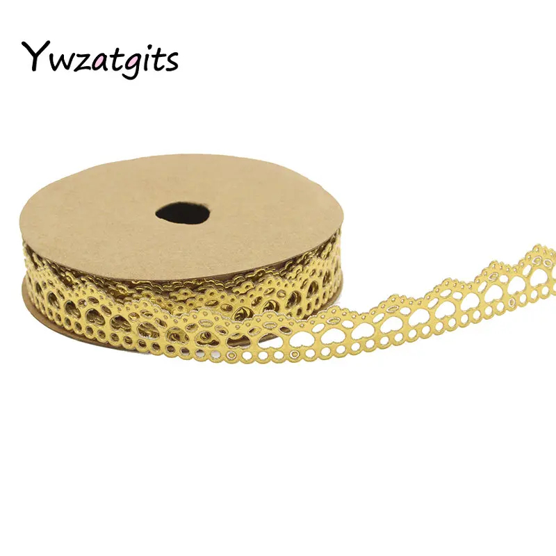 C1 gold Ywzatgits 2 ярдов/рулон 15 мм золото/серебро ПУ ленты DIY ручной работы украшения материал аксессуары YI1102 - Цвет: C1 gold