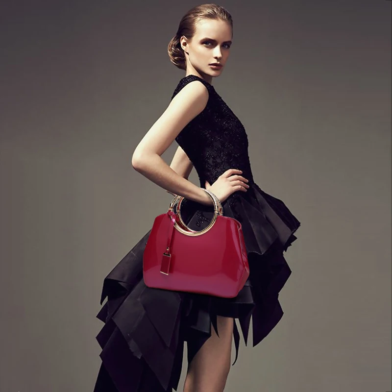 

Women Luxury Handbag Solid PU Leather Elegant Fashion High Quality Party Evening Bag Ladies Large Capacity New Gift Tote Bag 682
