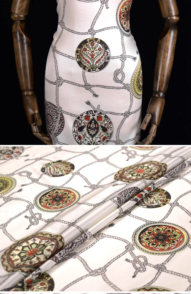 Модная эластичная атласная ткань для летнего платья telas por metros tissu au metre vestido