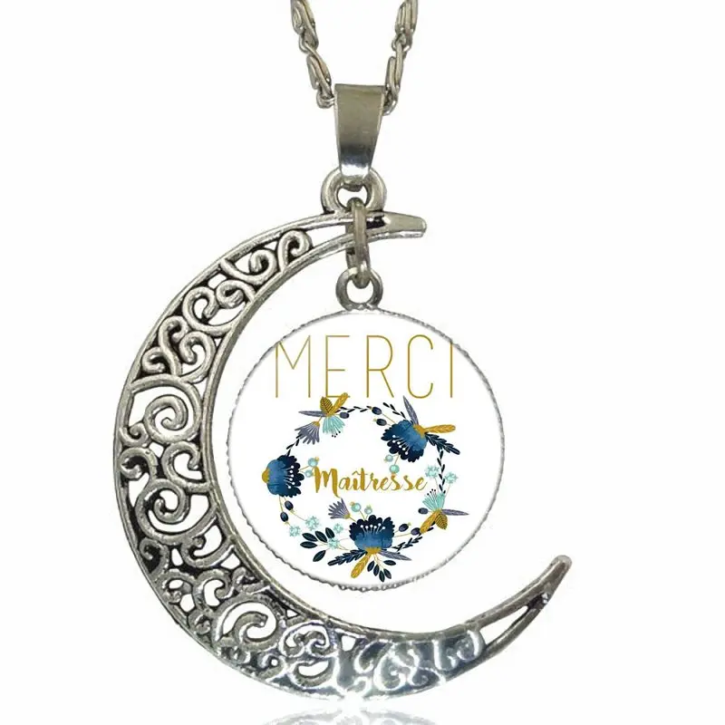 Merci Maitresse модное ювелирное винтажное ожерелье из стекла с полумесяцем для женщин