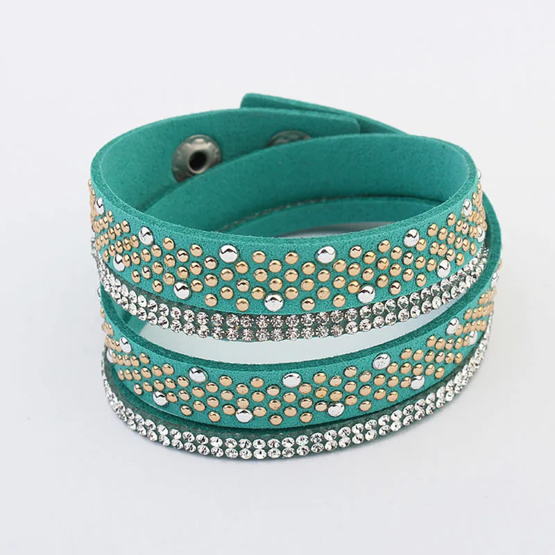 1 pc/lot Free Shipping Fashion Style Charm Crystal Rhinestone Leather Bracelet&ampbangles Flannelette Bracelet For Party Wedding | Украшения