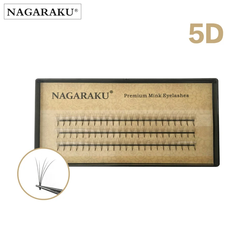 NAGARAKU Eyelash Extensions faux Mink 5D Volume Lash C Curl Thickness 0.07mm Length 7~14mm soft and natural bunch high quality | Красота и