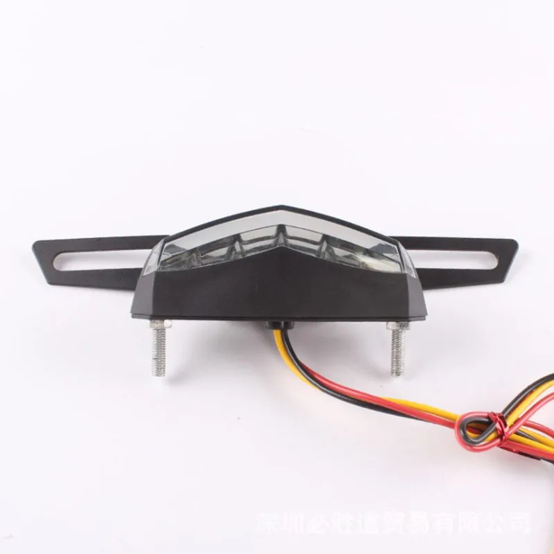 Motorcycle LED brake light 12v with license plate rack |