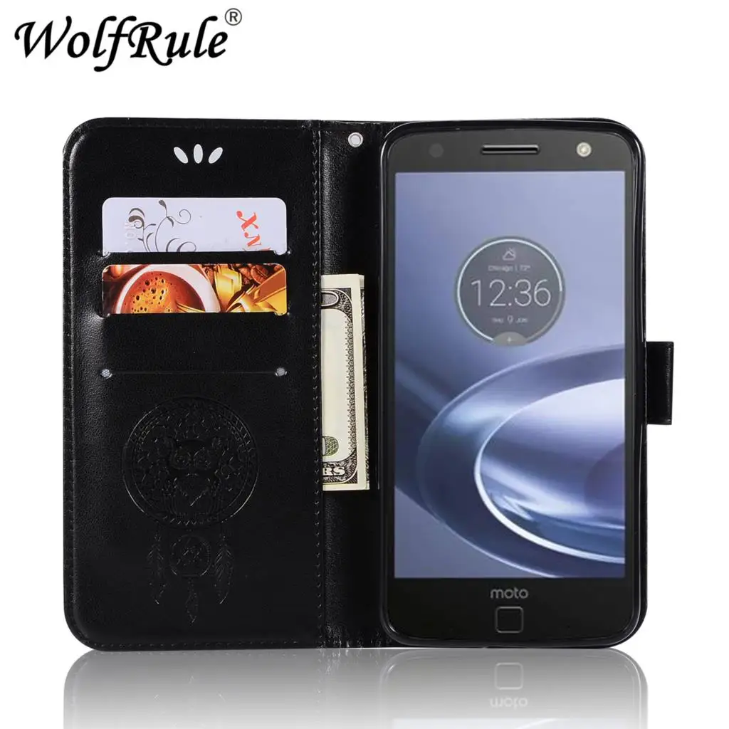 Чехол WolfRule для Motorola MOTO Z Force кожаный чехол-книжка чехол-кошелек | Мобильные