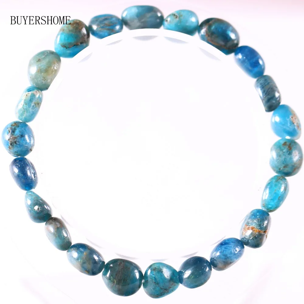 Women Stretch Multi Color Irregular Shape Natural Stone Beads Phantom Ghost Apatite Lapis Gold Tiger's Eye Bracelet 7.5&quot 10Pcs |