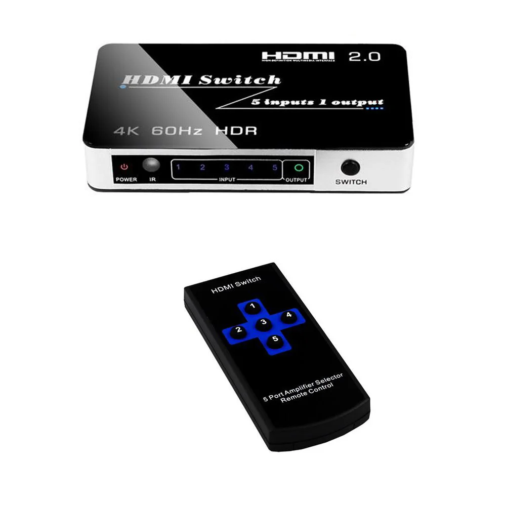 PUZHIJIE 4K HDMI 2 0 переключатель 5x1 5 в 1 выход 60Hz HDR 3D 1080P коммутатор с ИК пультом для PS4 Pro