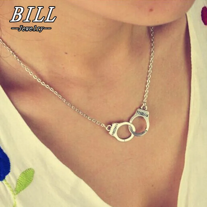 Подвеска наручники N2039 ожерелье для женщин и мужчин в стиле стимпанк модные