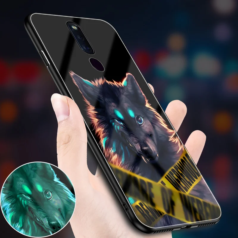 Чехол для OPPO Reno 2Z 10X Zoom 6,6 чехол из закаленного стекла светящийся противоударный мультяшный чехол для OPPO Realme Q 5 Pro R19 F11 Reno Z