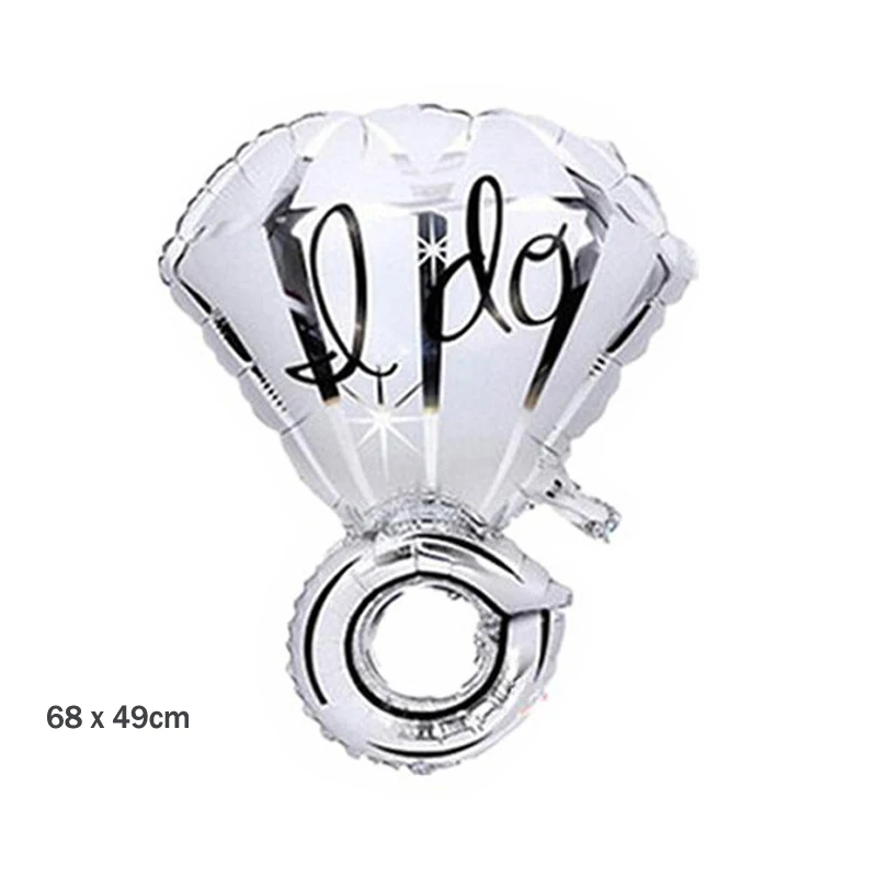 Silver IDO Золотое кольцо с бриллиантом фольги воздушный шар Жених Невеста Свадебные воздушные шарики гелиевый воздух воздушный шар обручальное украшение для взрослых события вечерние поставки - Цвет: Silver IDO