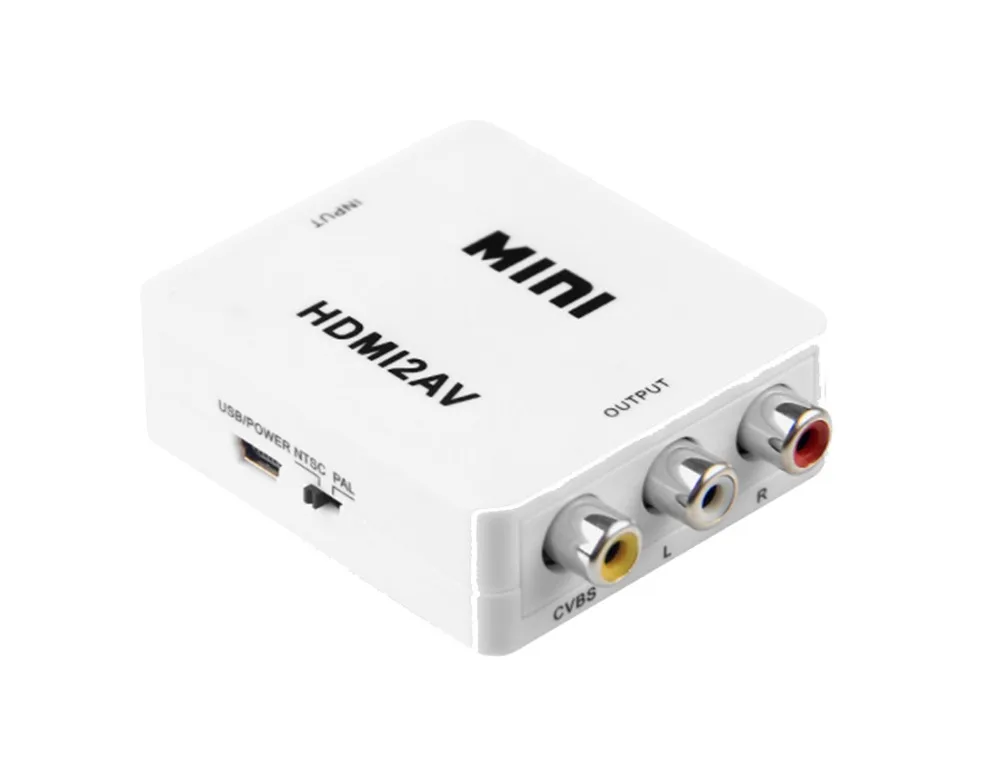 Адаптер преобразователь hdmi av HD видео с HDMI на RCA AV/CVSB L/R 1080P HDMI2AV поддержка NTSC PAL