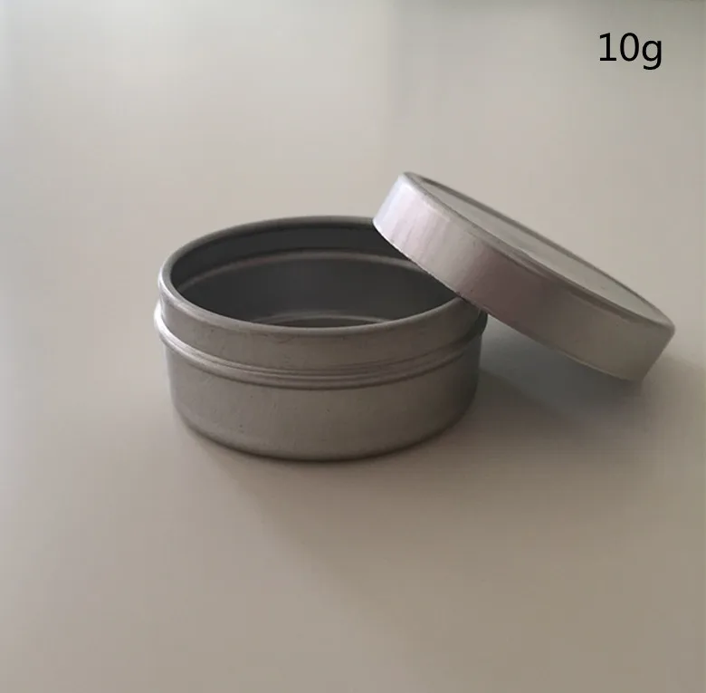 

100X10g empty round aluminum lip balm tins for cosmetic packaging,silver metal cosmetic jar container,cream jar bottle with lid
