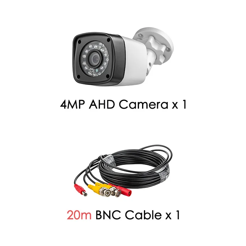 Белый Золотой безопасности 4MP 4CH приложение ПК дистанционного мониторинга DVR для AHD Открытый водонепроницаемый Авто обнаружения движения сигнализации безопасности камеры - Цвет: Белый