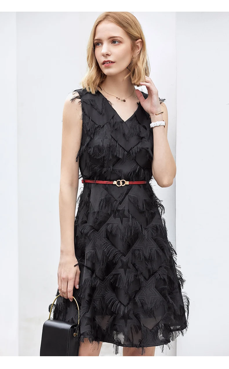 Vimly летнее подиумное платье трапециевидной формы с перьями Vestido элегантное сексуальное платье с v-образным вырезом без рукавов Мини платья знаменитостей Клубная одежда