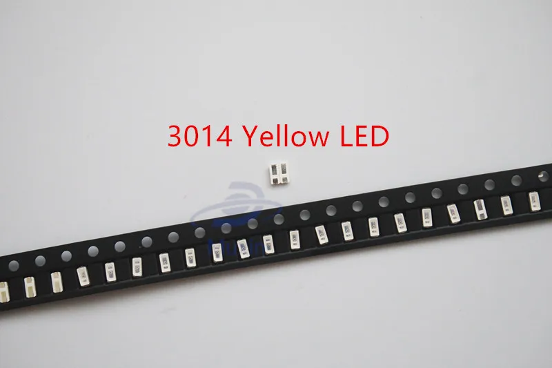 3014 50 шт. SMD LED чип желтый ультра яркий 0 1 Вт 6 8 лм 30 мА 3 в поверхностное крепление
