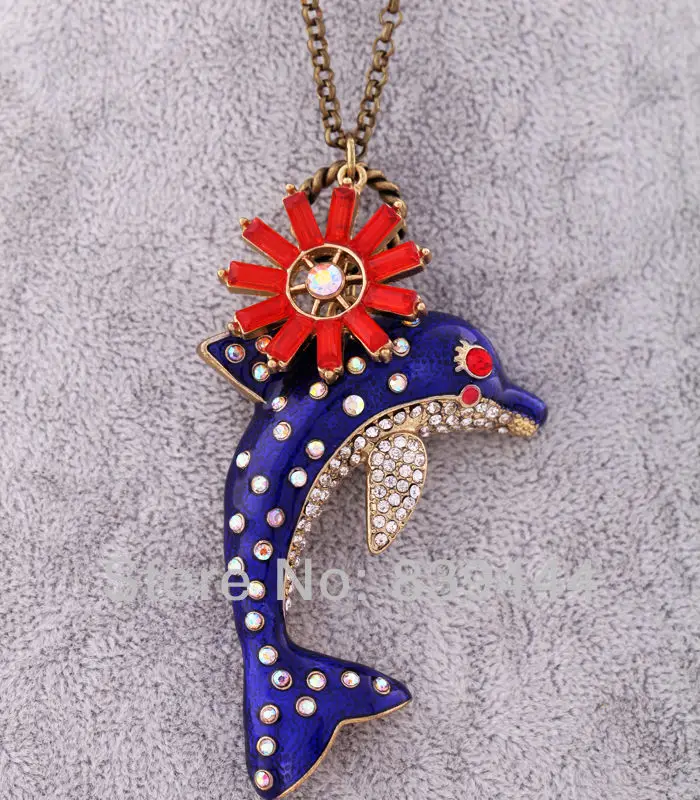 Новое модное Ювелирное Украшение ожерелье в виде дельфина с кристаллами и