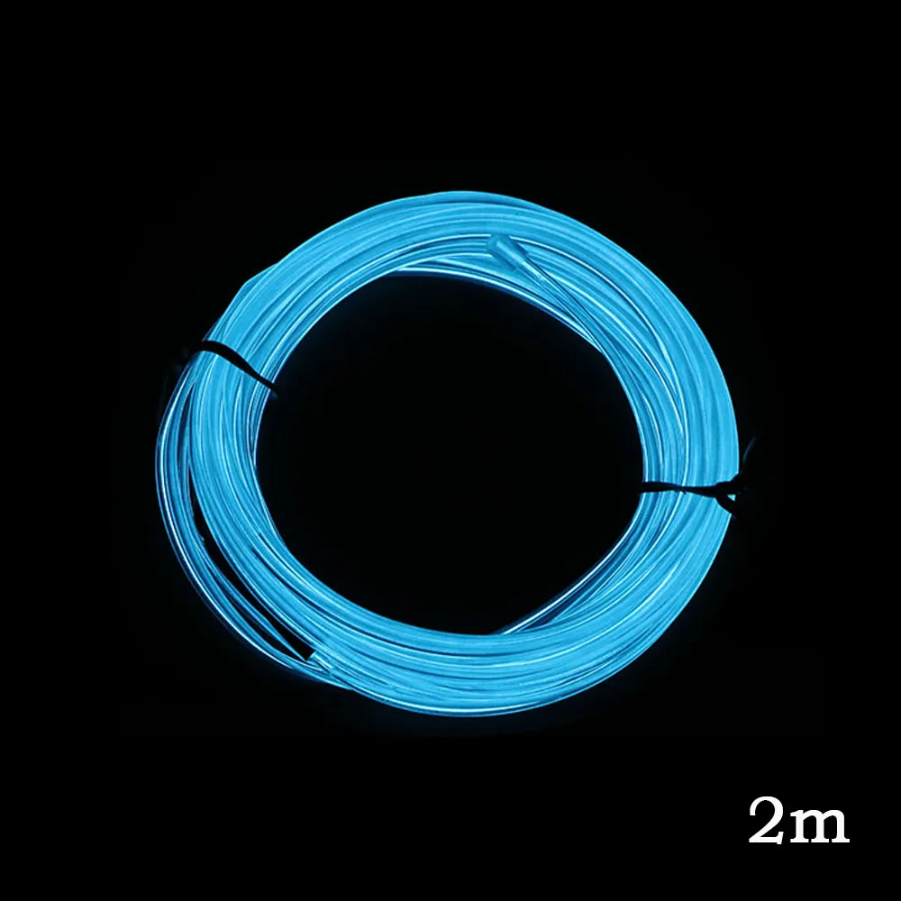 Ice Blue-2m FORAUTO 1 м/2 м/3 м/5 м светодиодные ленты для автомобиля, автомобильная декоративная атмосферная лампа 12 В, гибкая неоновая EL проволочная веревка, внутренний светодиодный светильник для автомобиля - Испускаемый цвет: Ice Blue-2m