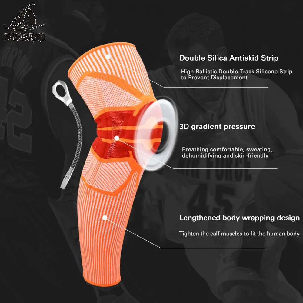 FDBRO компрессионные наколенники для фитнеса Защитные Спортивные длинные рукава