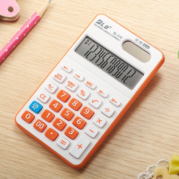 12 цифр дисплей 120 шагов проверьте правильный калькулятор солнечный Calculadora Cientifica