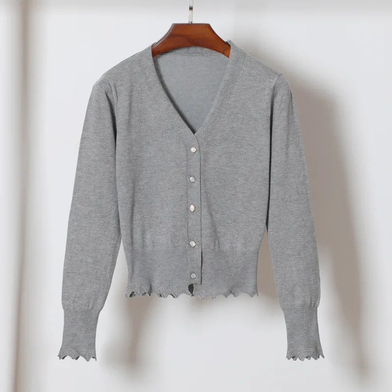 

Slim Sweater Coat 2019 Fashion Women Button Slim V Neck Solid Sweater Autumn Woman Casual Long Sleeve Outwear Sweater Cardigan