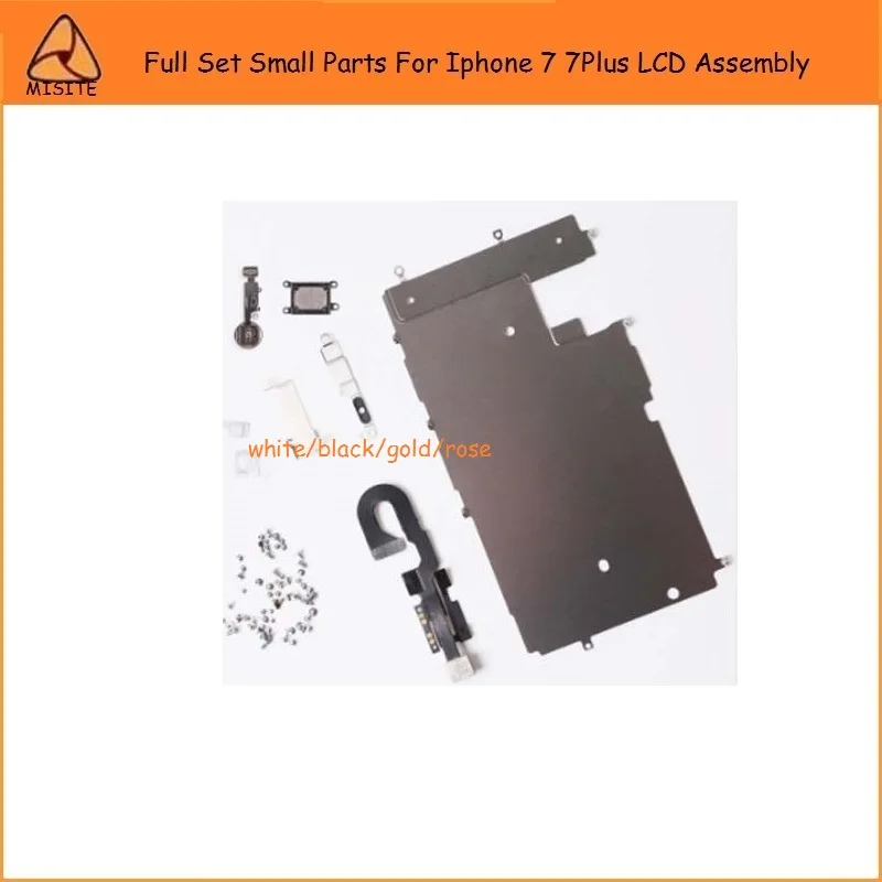 2Pcs for i Phone 7 Plus 7G Full Set LCD Screen Small Spare Parts+Front Camera+Earspeaker+LCD Metal Plate Shield+Home Button Flex | Мобильные